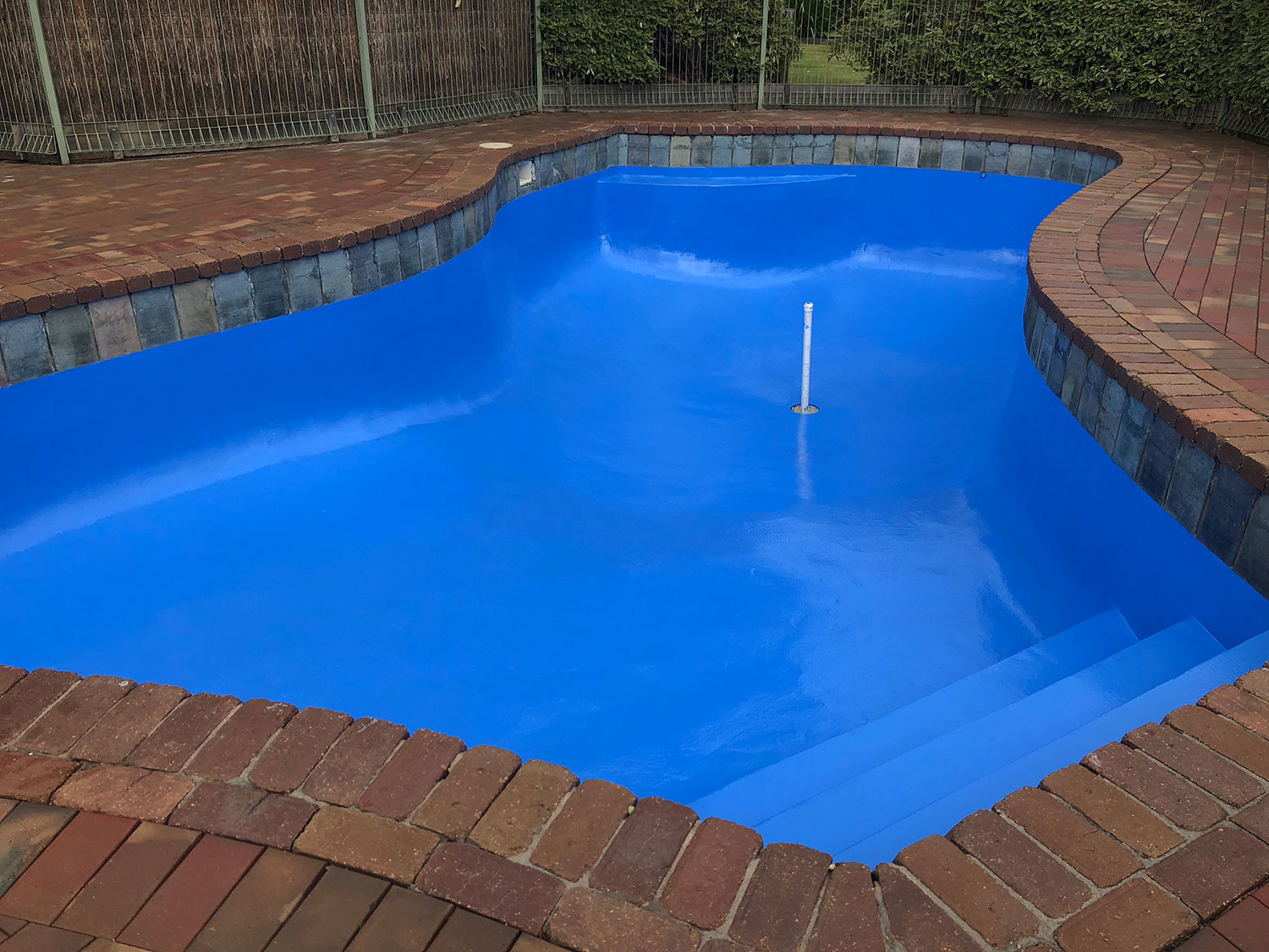 blue painted pool